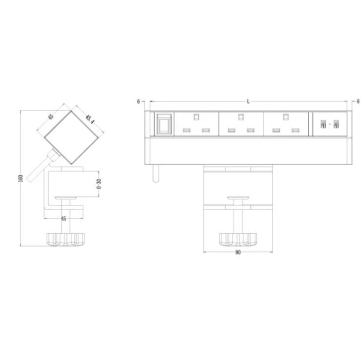 Desktop socket with usb 3